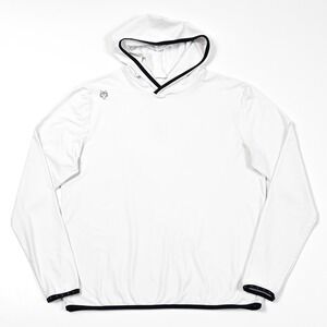 Greyson Guide Sport White Heather Performance Fit Hoodie Medium Logo Hooded